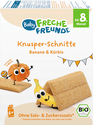 Babysnack Knusper-Schnitte Banane & Kürbis ab dem 8. Monat, 6x14g, 84 g