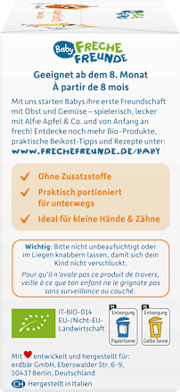 Babysnack Knusper-Schnitte Banane & Kürbis ab dem 8. Monat, 6x14g, 84 g