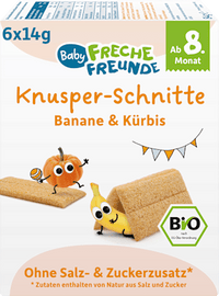 Babysnack Knusper-Schnitte Banane & Kürbis ab dem 8. Monat, 6x14g, 84 g