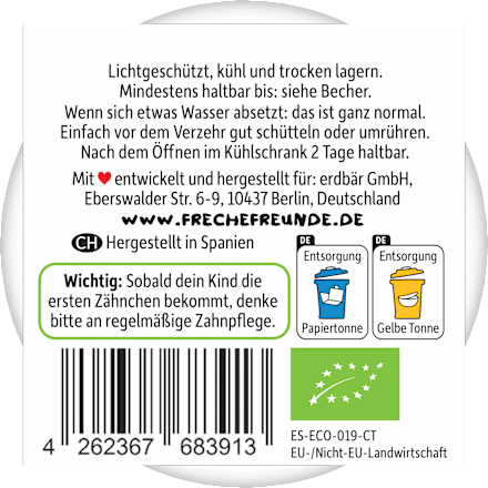 Frucht Creamy Bowl Banane, Himbeere, Apfel ab 1 Jahr (2x120 g), 240 g