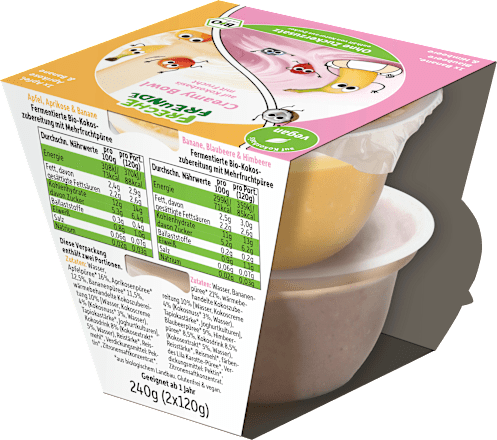 Frucht Creamy Bowl Banane, Himbeere, Apfel ab 1 Jahr (2x120 g), 240 g