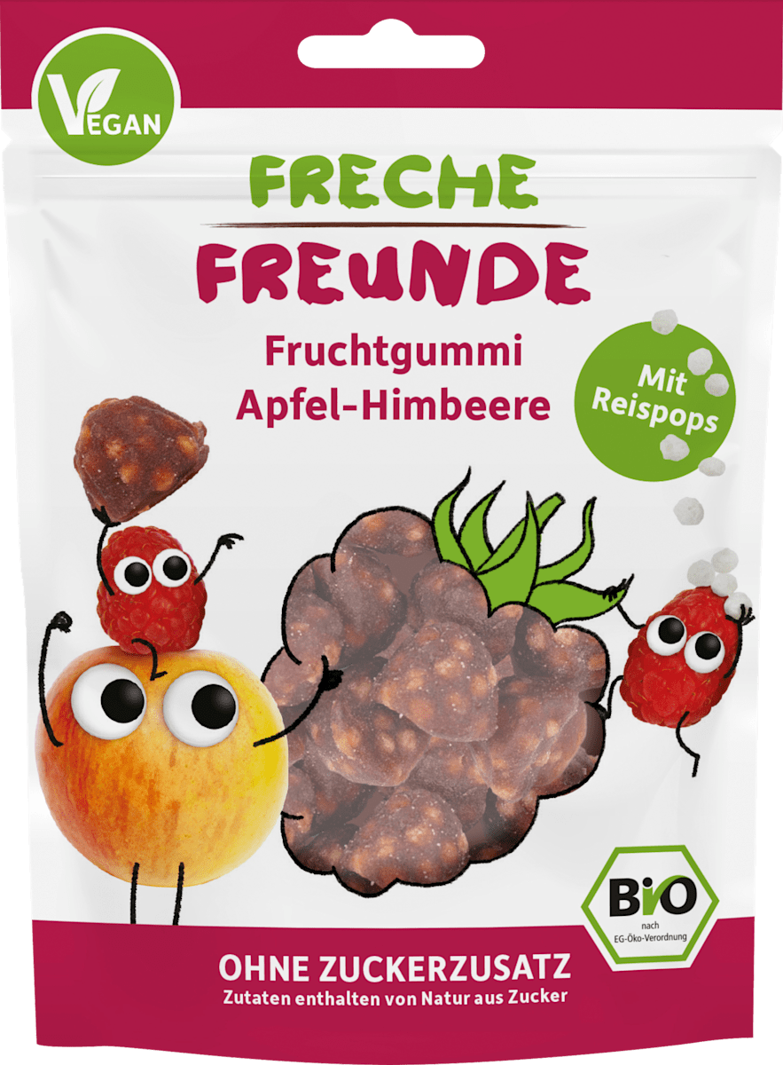 Freche Freunde Fruchtgummi Apfel-Himbeere mit Reispops, ab 4 Jahren, 30 g