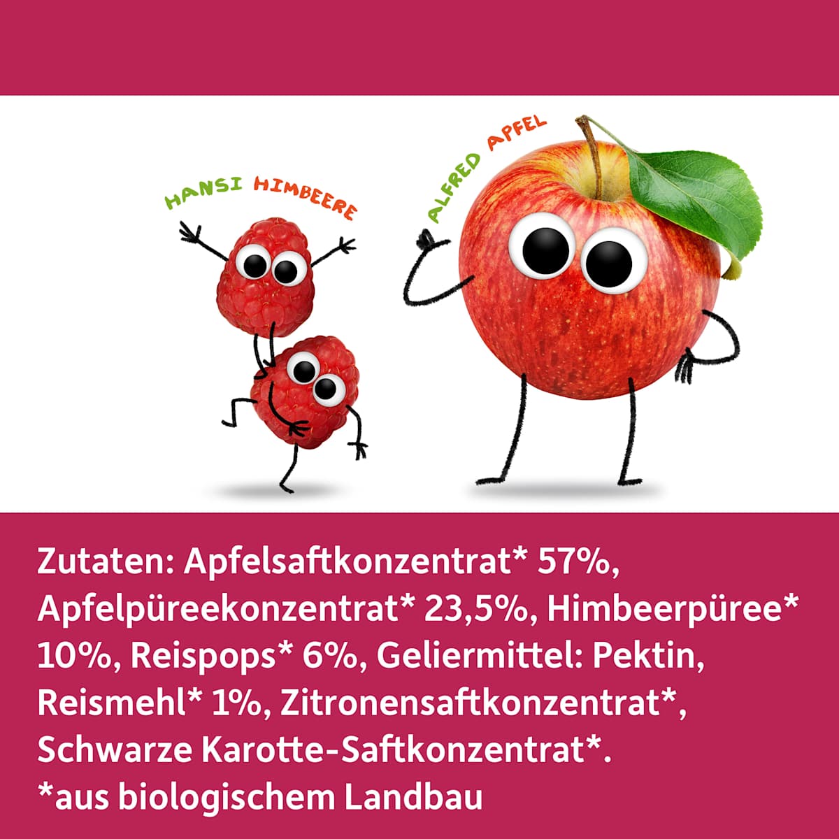 Freche Freunde Fruchtgummi Apfel-Himbeere mit Reispops, ab 4 Jahren, 30 g