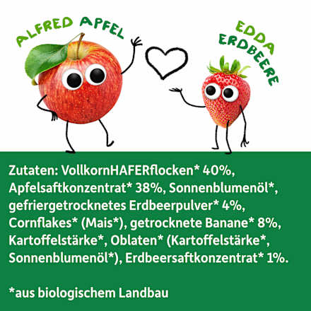 Fruchtriegel Apfel & Erdbeere ab 3 Jahren, 21 g