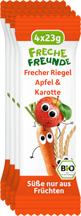 Fruchtriegel mit Getreide Apfel Karotte ab 1 Jahr, (4x23 g), 92 g