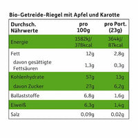 Fruchtriegel mit Getreide Apfel Karotte ab 1 Jahr, (4x23 g), 92 g