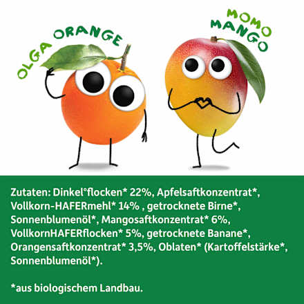 Fruchtriegel mit Getreide Mango & Orange ab 1 Jahr, (4x23 g), 92 g