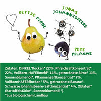 Fruchtriegel mit Getreide Pfirsich, Birne, Pflaume & schwarze Johannisbeere ab 3 Jahren, (4x23 g), 92 g