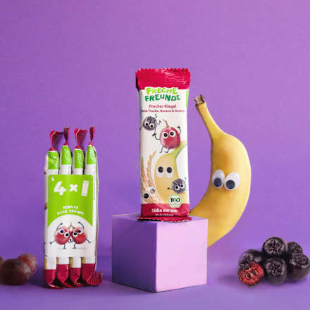 Fruchtriegel mit Getreide Rote Traube, Banane & Aronia ab 3 Jahren, (4x23 g), 92 g