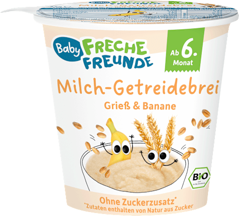 Freche Freunde Bouillie aux céréales Lait Semoule & Banane à partir de 6 mois, 25 g