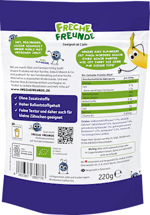 Kindermüsli Banane, Apfel & Blaubeere ab 1 Jahr, 220 g