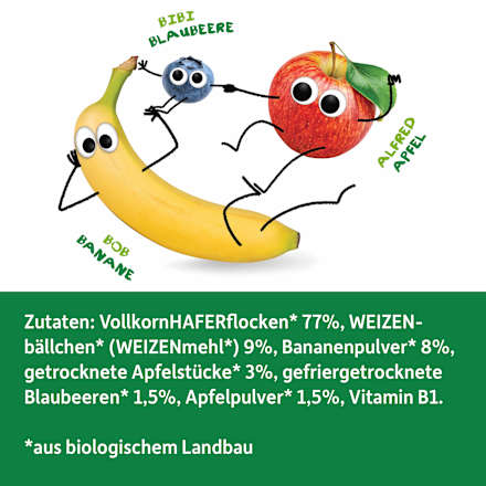 Kindermüsli Banane, Apfel & Blaubeere ab 1 Jahr, 220 g