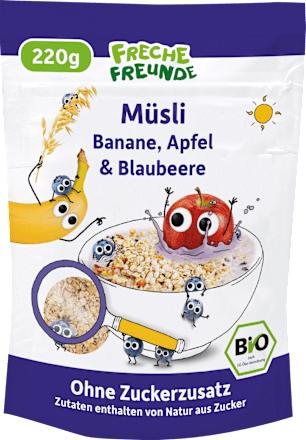 Kindermüsli Banane, Apfel & Blaubeere ab 1 Jahr, 220 g