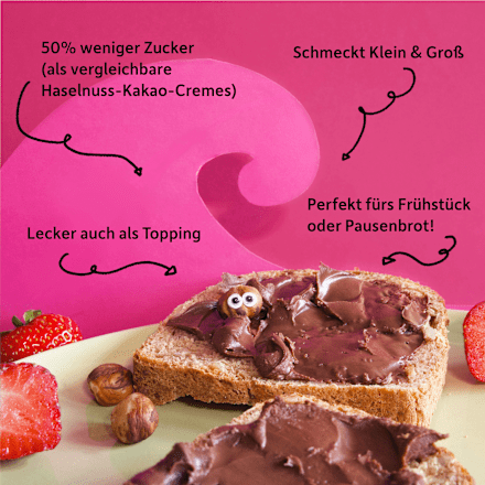 Kindersnack Brotaufstrich Haselnuss-Kakao-Creme Datteln, ab 3 Jahren, 180 g