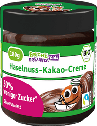 Kindersnack Brotaufstrich Haselnuss-Kakao-Creme Datteln, ab 3 Jahren, 180 g
