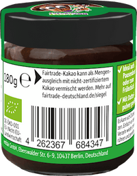 Kindersnack Brotaufstrich Haselnuss-Kakao-Creme Datteln, ab 3 Jahren, 180 g