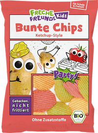 Kindersnack Bunte Chips Ketchup Style, für Schulkinder, 50 g