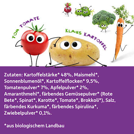 Kindersnack Bunte Chips Ketchup Style, für Schulkinder, 50 g