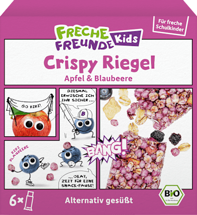 Kindersnack Crispy Riegel Apfel & Blaubeere ab 3+ Jahren (6x21 g), 126 g