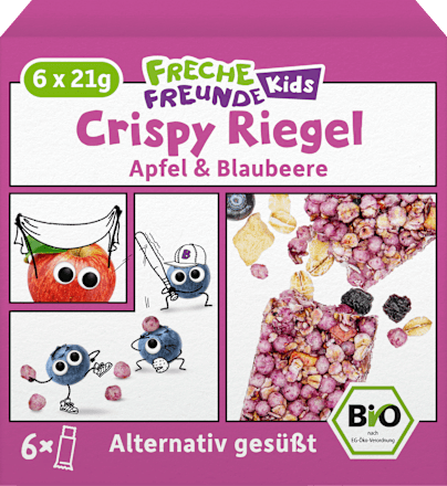 Kindersnack Crispy Riegel Apfel & Blaubeere ab 3+ Jahren (6x21 g), 126 g