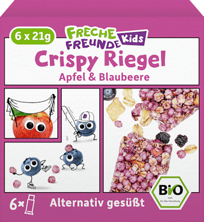 Kindersnack Crispy Riegel Apfel & Blaubeere ab 3+ Jahren (6x21 g), 126 g