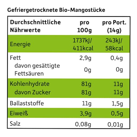 Kindersnack Fruchtchips Mango ab 3 Jahren, 14 g