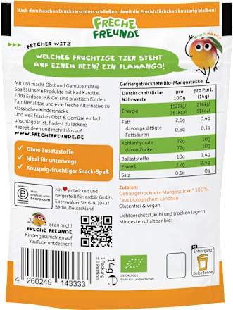 Kindersnack Fruchtchips Mango ab 3 Jahren, 14 g
