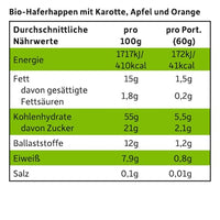 Kindersnack Hafer-Mini Mix Karotte, Apfel, Orange & Apfel, Himbeere ab 3 Jahren, 100 g