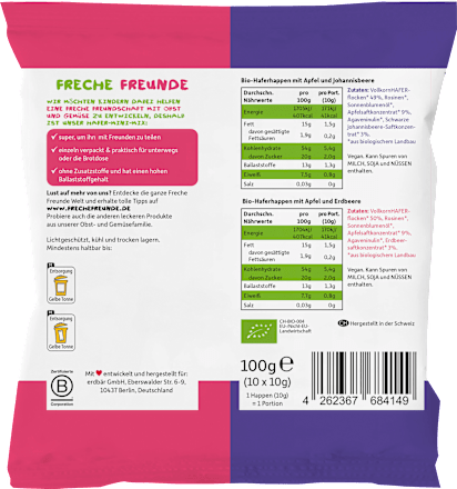 Kindersnack Hafer-Mini Mix mit Apfel & Beere, ab 3 Jahren, 100 g