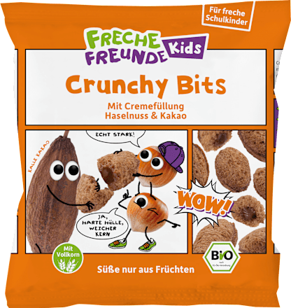 Kindersnack Knusper Bits Kakao Nuss, für Schulkinder, 30 g