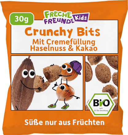 Kindersnack Knusper Bits Kakao Nuss, für Schulkinder, 30 g
