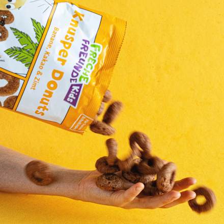 Kindersnack Knusper Donuts Banane, Kakao & Zimt ab 3 Jahren, 60 g