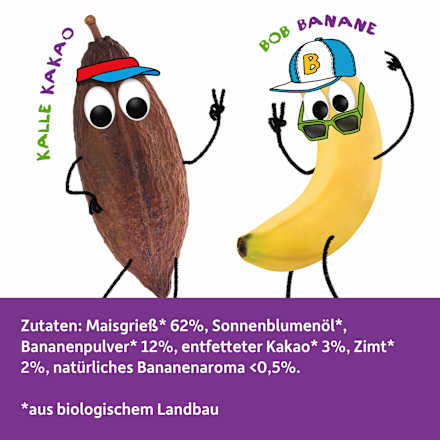 Kindersnack Knusper Donuts Banane, Kakao & Zimt ab 3 Jahren, 60 g