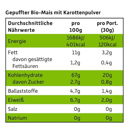 Kindersnack Knusper-Flips Karotte ab 1 Jahr, 30 g