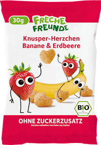 Kindersnack Knusper-Herzchen Banane & Erdbeere, ab 1 Jahr, 30 g
