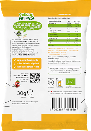 Kindersnack Knusper-Sticks bunter Gemüse-Mix ab 1 Jahr, 30 g