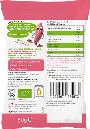 Kindersnack Laugen-Trio Süßkartoffel ab 3 Jahren, 80 g