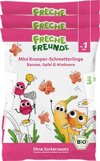 Kindersnack Mini Knusper-Schmetterlinge Banane, Apfel & Himbeere ab 1 Jahr (3x15 g), 45 g
