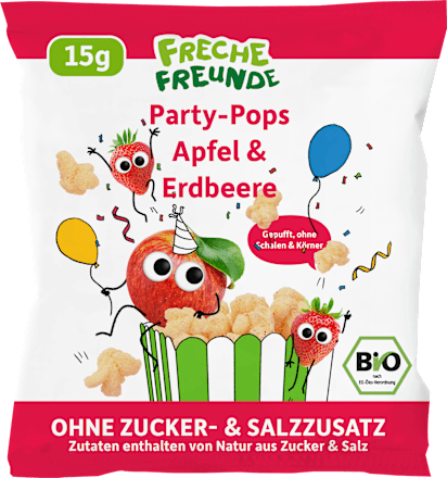 Kindersnack Party Pops Apfel Erdbeere ab 1 Jahr, 15 g