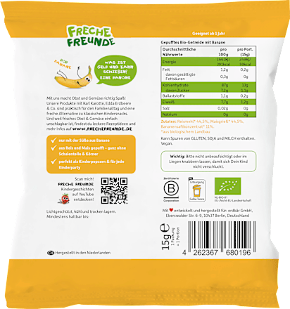 Kindersnack Party Pops Banane, ab 1 Jahr, 15 g