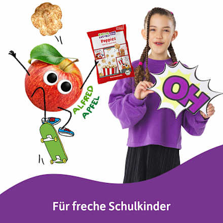 Kindersnack Poppies Apfel-Karamell Style, für Schulkinder, 40 g