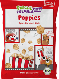 Kindersnack Poppies Apfel-Karamell Style, für Schulkinder, 40 g