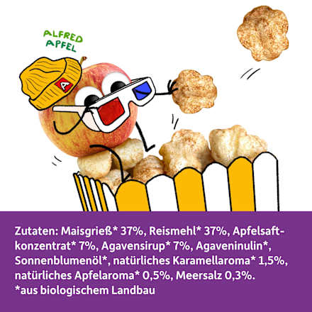 Kindersnack Poppies Apfel-Karamell Style, für Schulkinder, 40 g