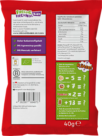 Kindersnack Poppies Apfel-Karamell Style, für Schulkinder, 40 g