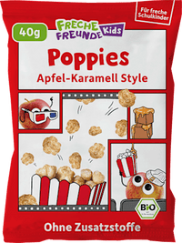 Kindersnack Poppies Apfel-Karamell Style, für Schulkinder, 40 g
