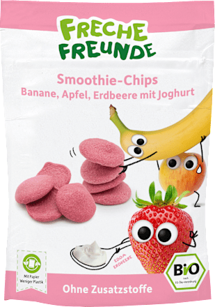 Kindersnack Smoothie-Chips Banane Apfel Erdbeere mit Joghurt, ab 3 Jahren, 16 g