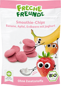 Kindersnack Smoothie-Chips Banane Apfel Erdbeere mit Joghurt, ab 3 Jahren, 16 g