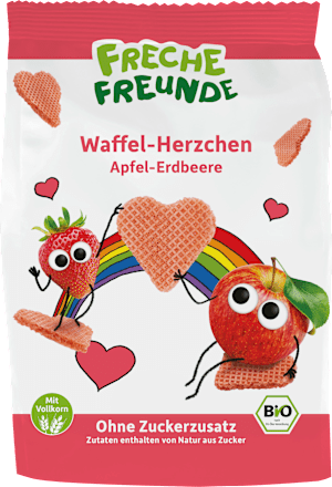 Kindersnack Waffel-Herzchen Apfel-Erdbeere, ab 1 Jahr, 25 g