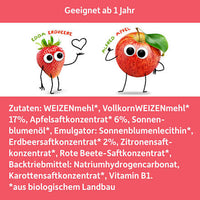 Kindersnack Waffel-Herzchen Apfel-Erdbeere, ab 1 Jahr, 25 g