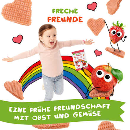 Kindersnack Waffel-Herzchen Apfel-Erdbeere, ab 1 Jahr, 25 g